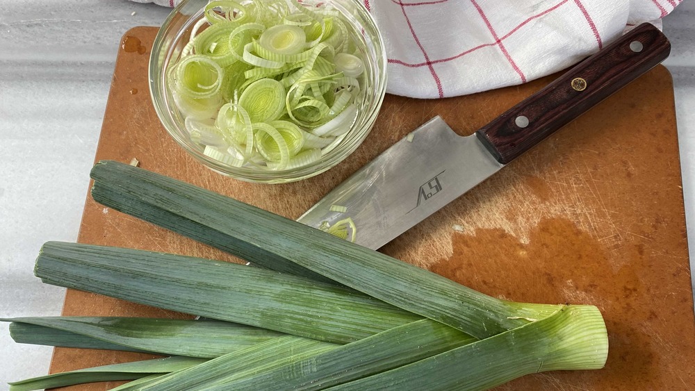 slice leeks for scalloped potatoes