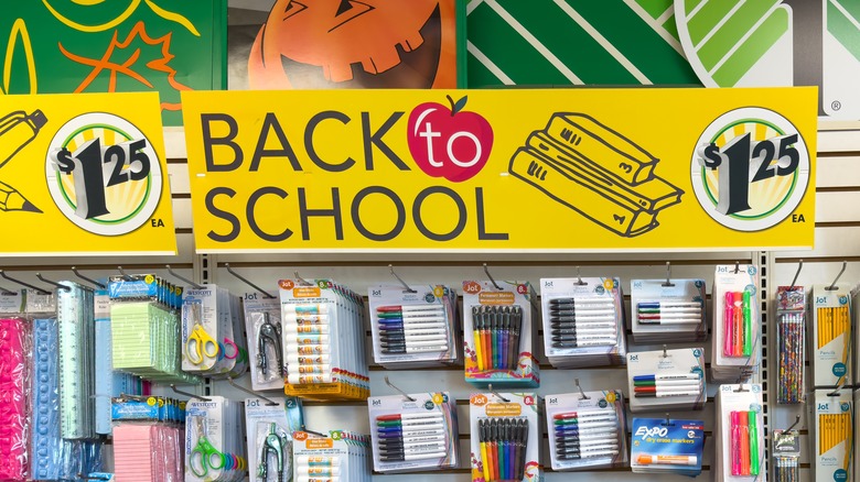 dollar tree back to school aisle