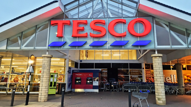 Exterior of Tesco grocery store