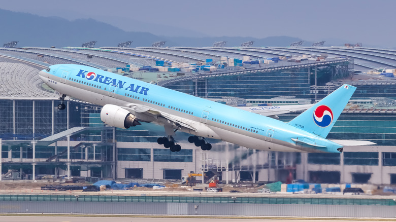 Korean Air plane taking off