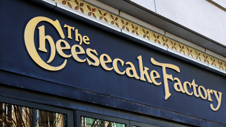 Cheesecake Factory blue sign