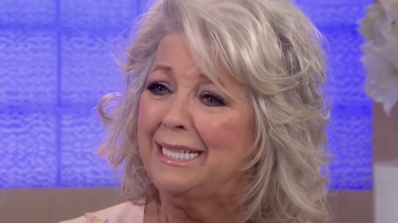 Paula Deen with a tearful expression on Today show