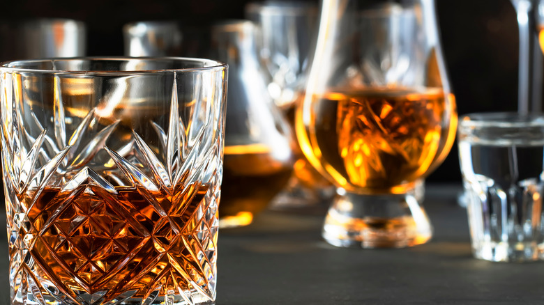 Whiskey in glasses