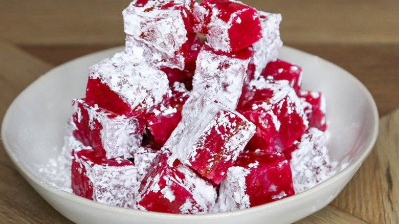 Turkish Delight with powdered sugar