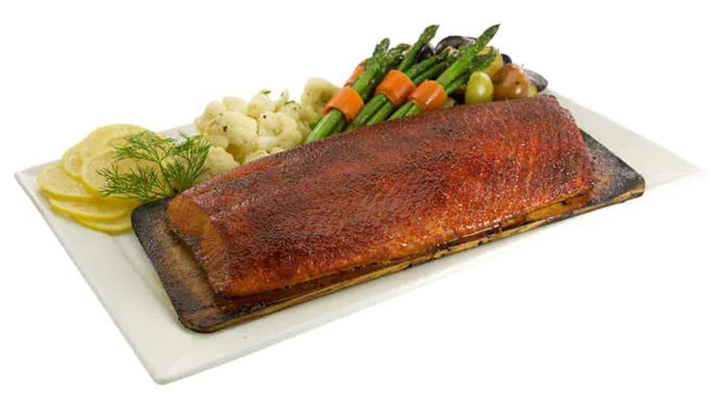 Cedar Plank Salmon with Hickory Maple Sauce