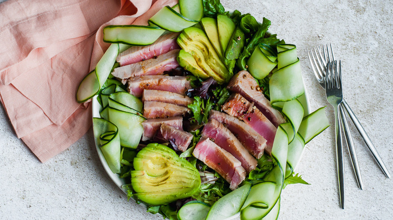 ahi tuna salad to serve on lettuce