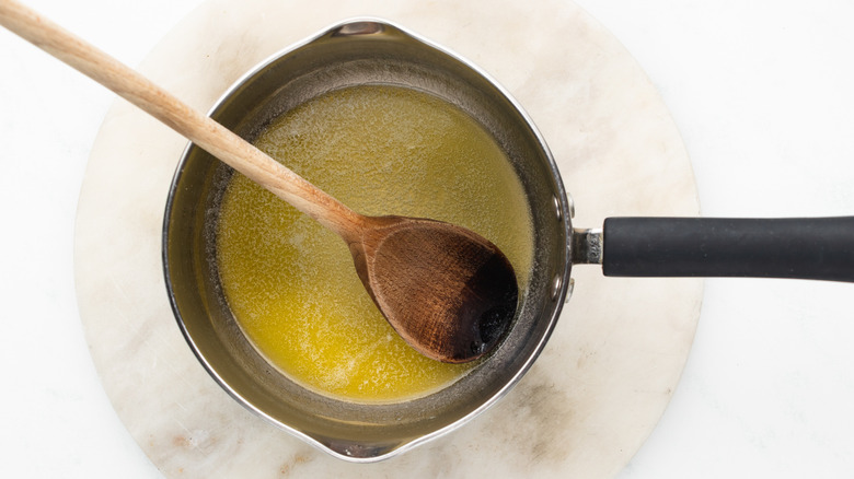 melting butter in saucepan