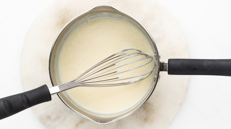 creamy sauce in pan