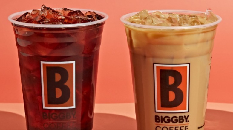 two Biggby Coffee drinks