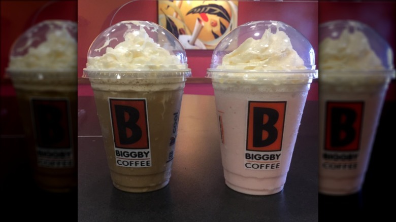 Biggby Coffee drinks with whipped cream