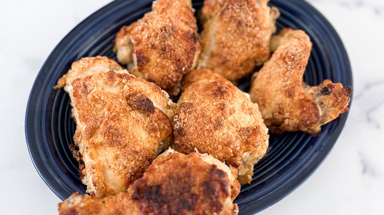 plate of oven fried chicken