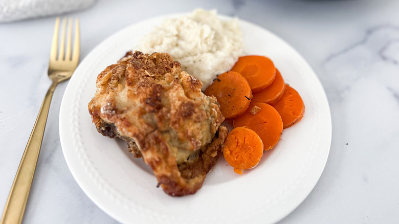 oven fried chicken with sides