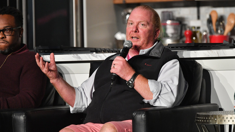 Chef Mario Batali giving a speech