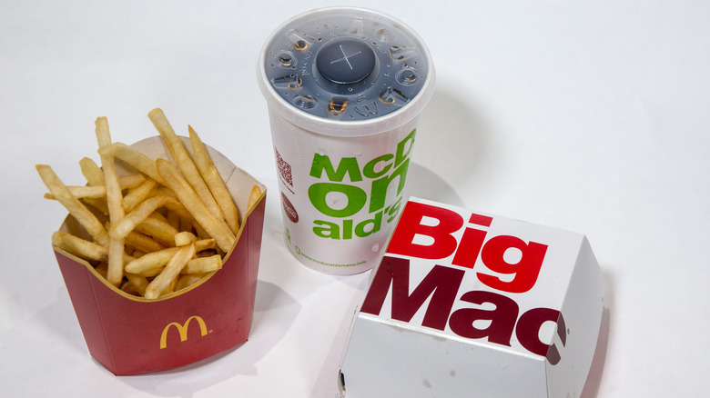 McDonald's burger, fries, and drink