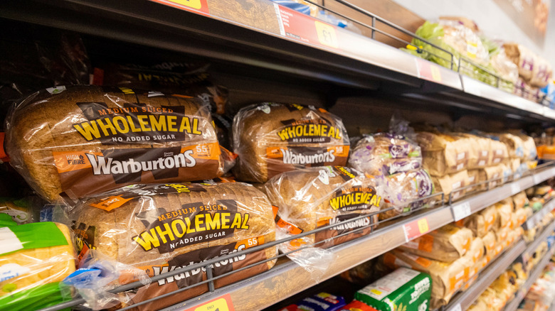 Bread on shelf in store