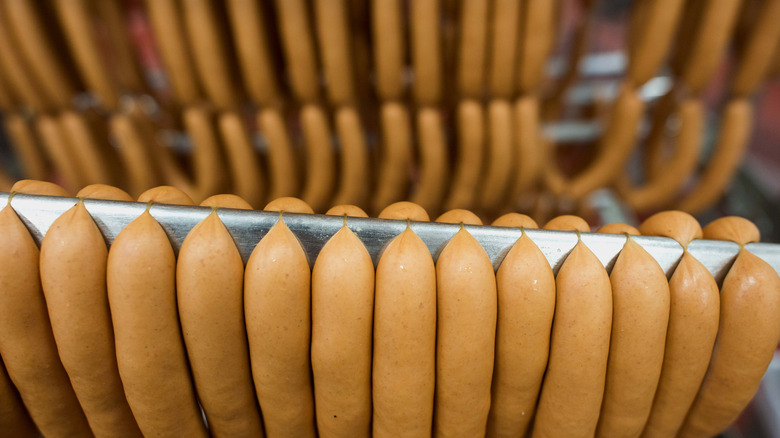 Hot dogs being made 