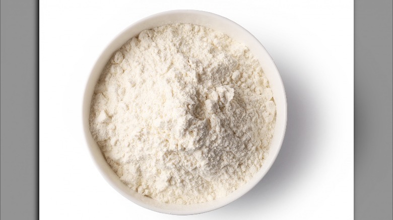 A bowl of white flour