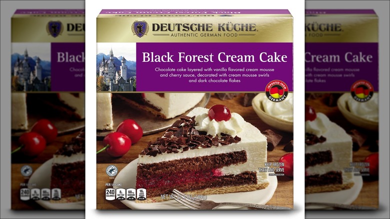 Boxed Black Forest cream cake