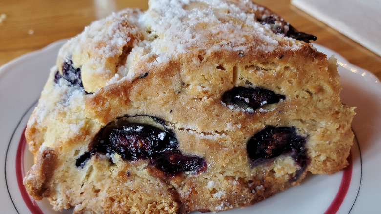 Blueberry bread on a plate