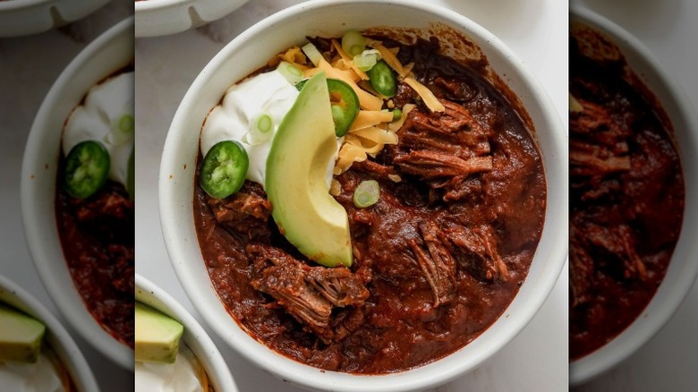 Bowl of short rib chili 