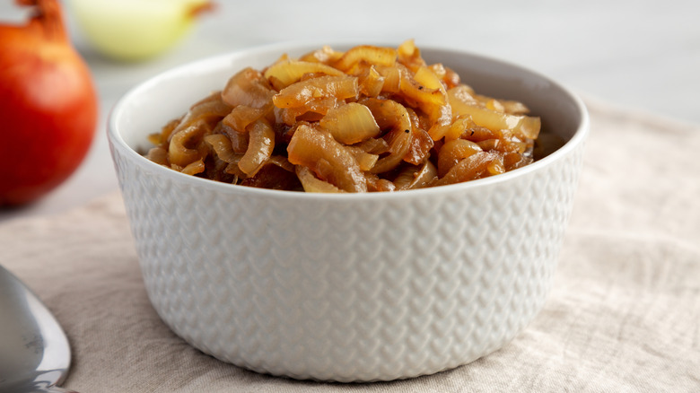 Bowl of caramelized onions