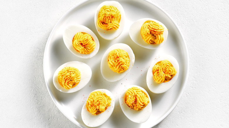 Plate of deviled eggs