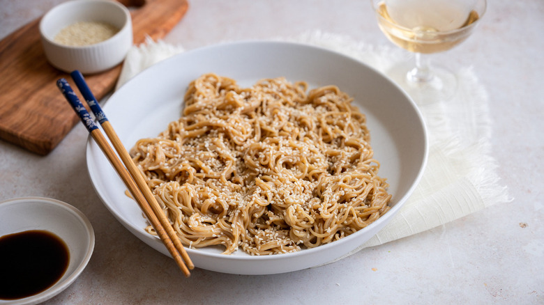 Sesame Peanut Ramen served