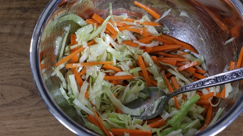 bowl of cabbage slaw