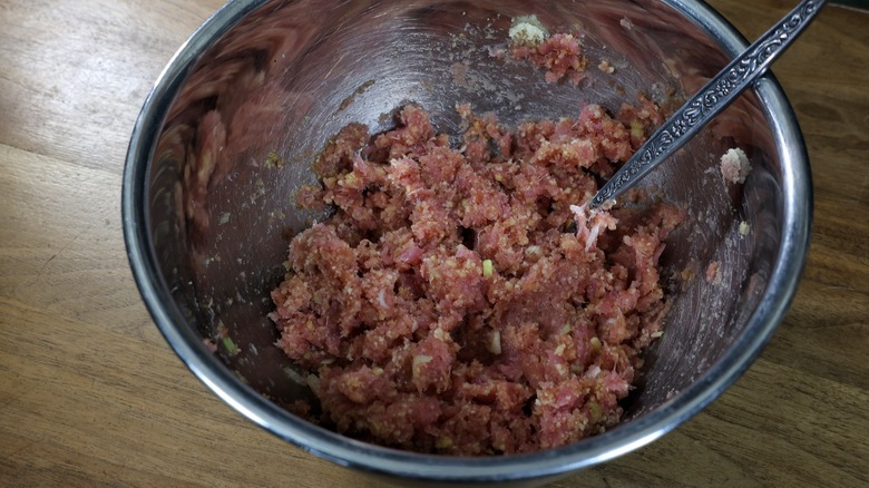 bowl of tuna burger ingredients