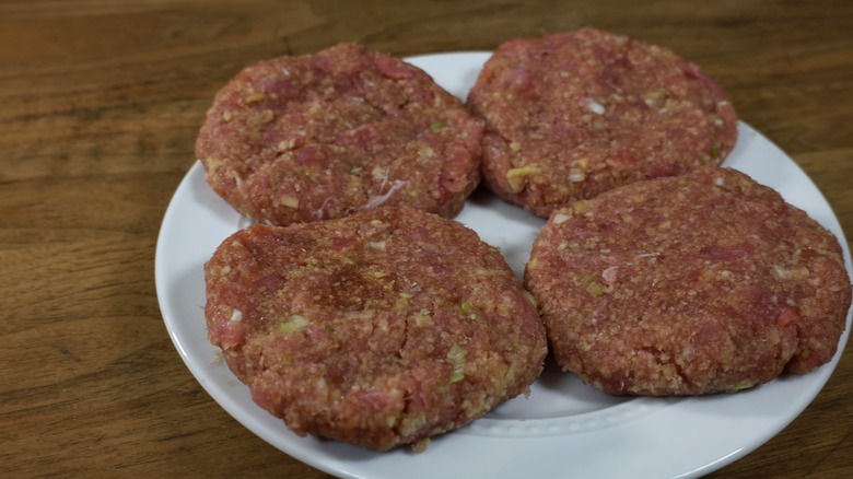 plate of tuna burger patties