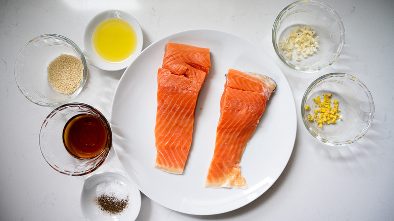 salmon sesame oil and seasonings