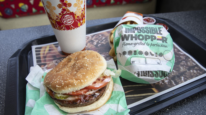 Impossible Whoppers on tray