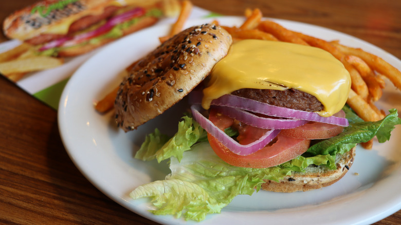 Burger on a plate