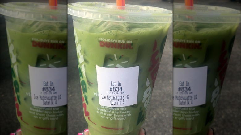 Dunkin' oatmilk matcha latte