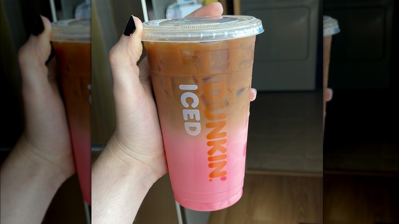 Pink Velvet Dunkin' drink