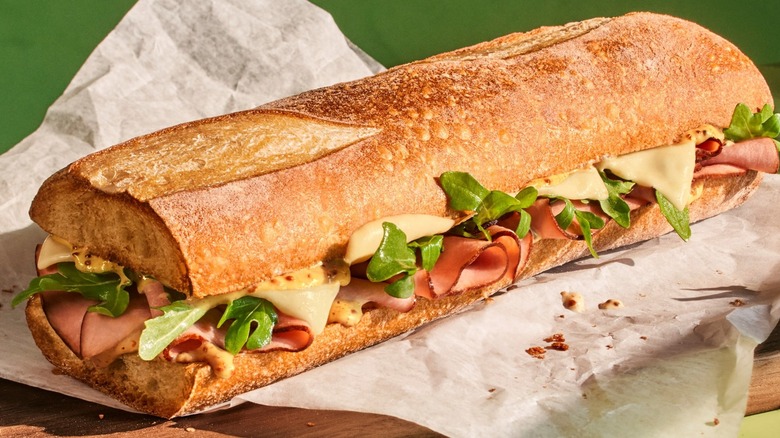 Black Forest ham gouda baguette