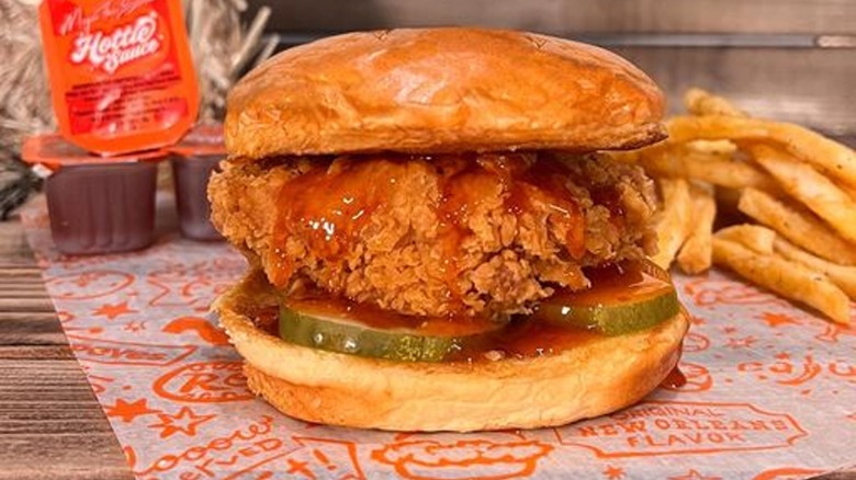 Popeyes Spicy Chicken Sandwich with Hottie Sauce