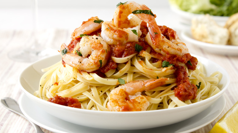 Shrimp pasta dish 