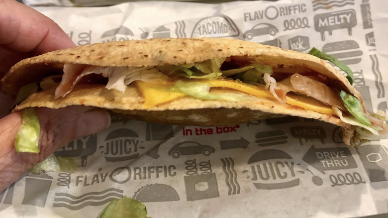 jack in the box taco overhead view