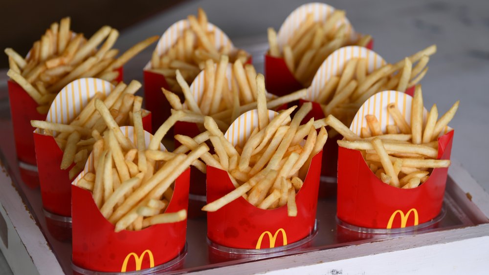 cartons of Mcdonald's fries 