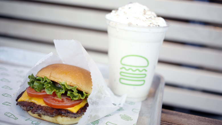 Shake Shack burger and milkshake