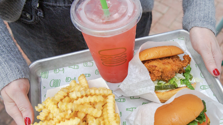 shake shack burger and lemonade