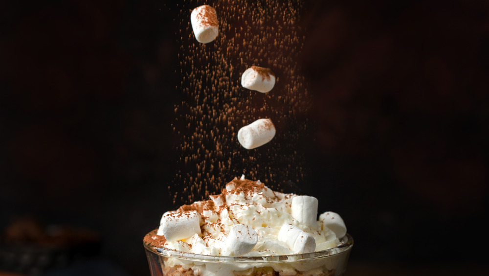 hot cocoa with falling marshmallows