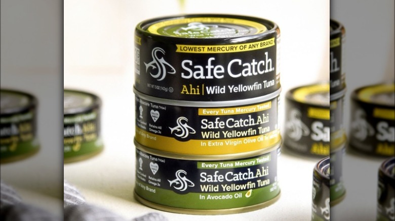 Cans of Safe Catch tuna