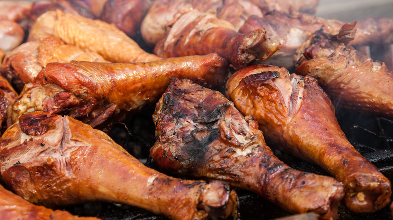 barbecued turkey legs