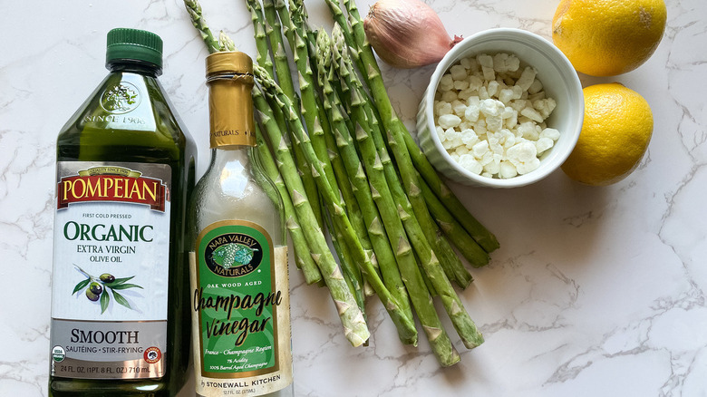 ingredients for shaved asparagus salad