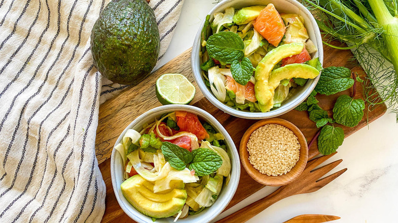 fennel salad in bowls