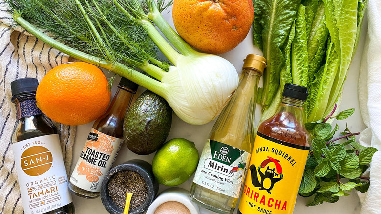 ingredients for shaved fennel salad