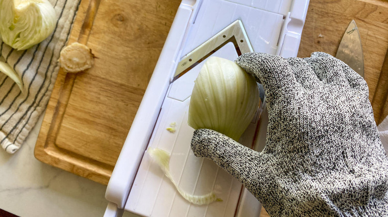 fennel slicing on mandolin