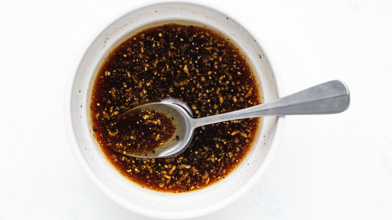 Balsamic marinade mixed in bowl